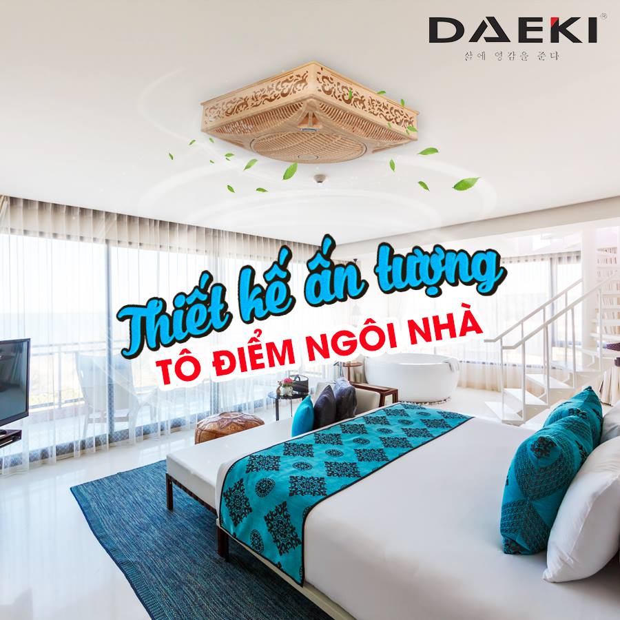 quạt trần hộp có trang trí
