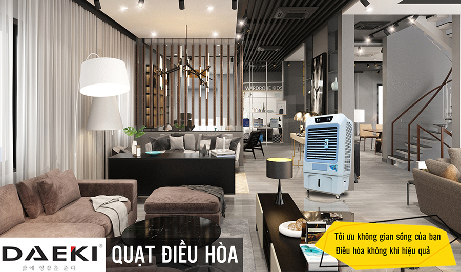 quạt điều hòa dk 16000a phòng khách